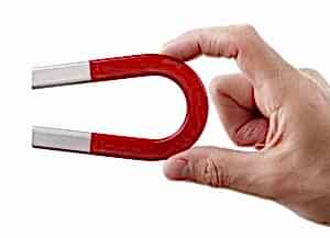 A magnet can attract items.