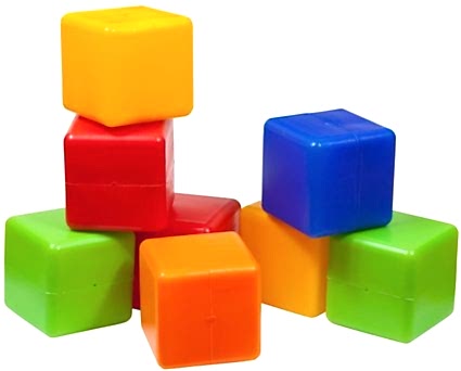 Kids' Plastic Toys on White Background
