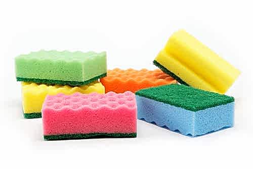 Kitchen Sponges on White Background