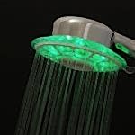 LED shower head on the black background