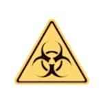 biohazard triangular warning sign