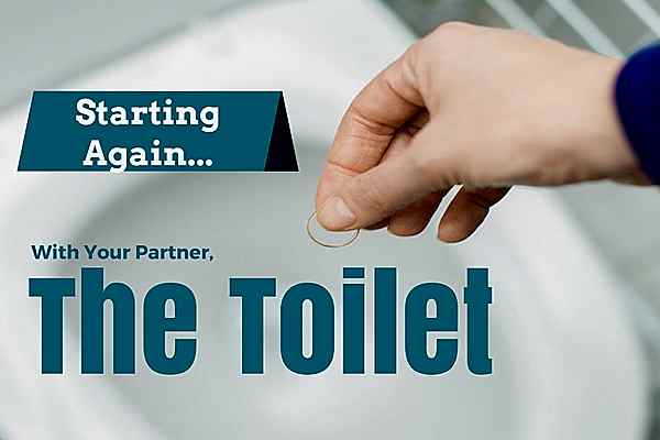 Man proposing to toilet bowl