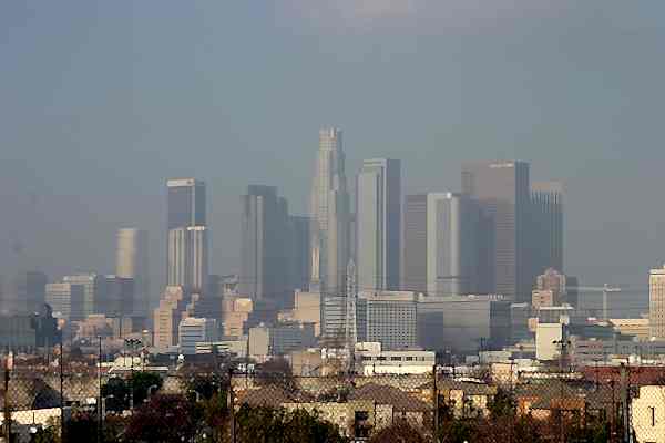 Smog obscuring downtown Los Angeles