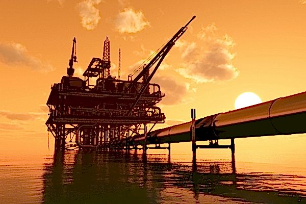 Oil rig on the sea