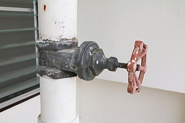 water valve on supply pipe