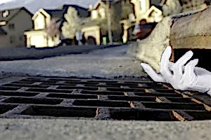 Pennywise, or "IT", is a horror movie monster who lives in a sewer 