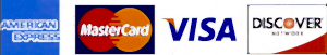 Major Credit Cards: Visa, MasterCard, American Express