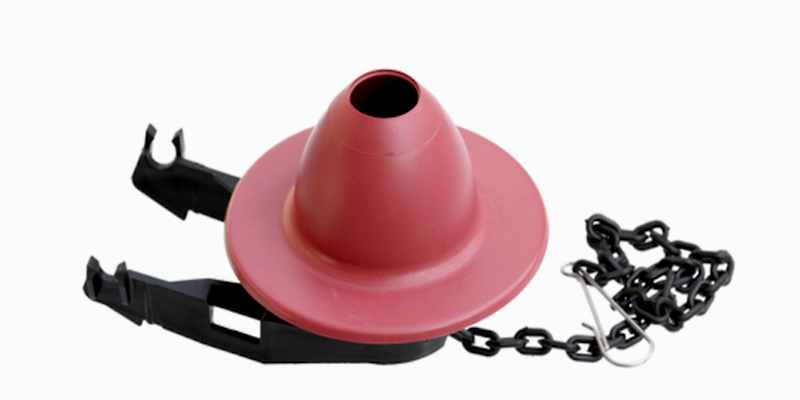 A toilet flapper and chain
