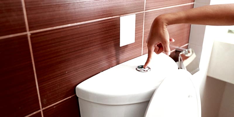 Person flushing their toilet