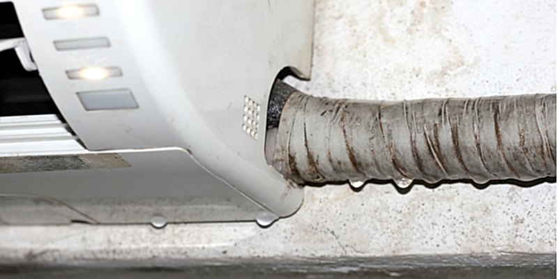 Indoor air conditioning unit leaking refrigerant or condensation