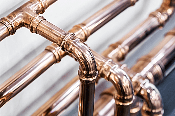 Plumbing joints and valves. Water hammer occurs when water slams against closed valves, creating a shockwave