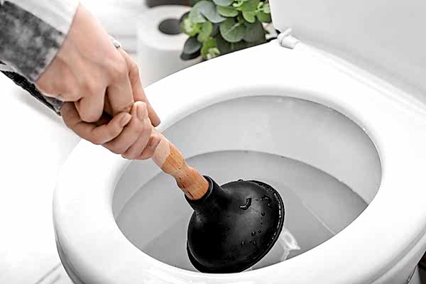 Unclogging a toilet